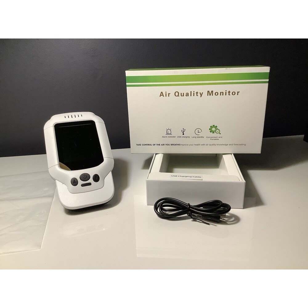Air Quality Monitor Temp Humidity Pollution Tester Sensor VOC PM Detector Meter